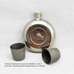 Toaks Flachmann Titanium 150 Ml -Camping Verkäufe FLASK 2Shots