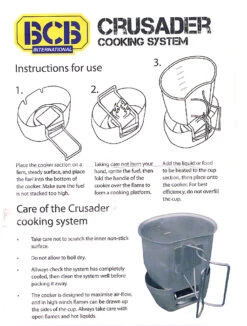 BCB Crusader Cooking System -Camping Verkäufe crusaderstove instr