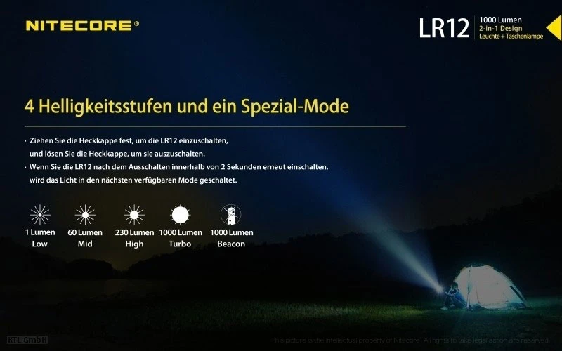 Nitecore 2-in1 Campleuchte -Taschenlampe 2 Nitecore 2-in1 Campleuchte -Taschenlampe – Bild 2